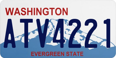 WA license plate ATV4221