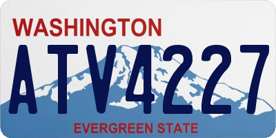 WA license plate ATV4227