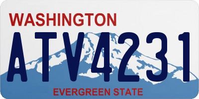 WA license plate ATV4231