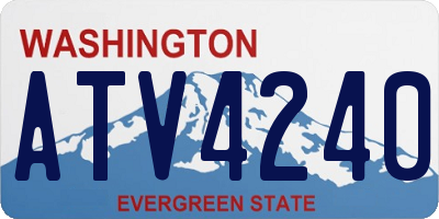 WA license plate ATV4240