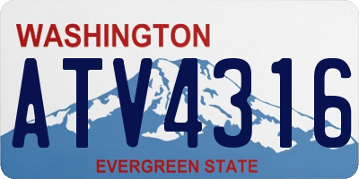 WA license plate ATV4316