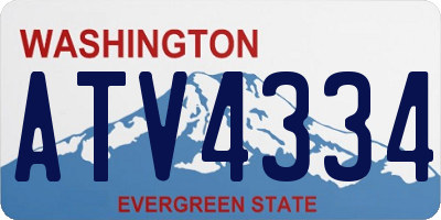 WA license plate ATV4334