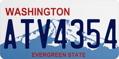 WA license plate ATV4354