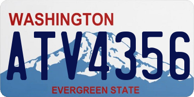 WA license plate ATV4356