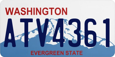 WA license plate ATV4361