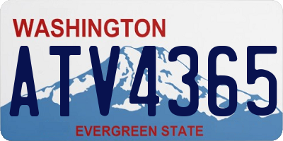 WA license plate ATV4365