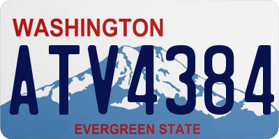 WA license plate ATV4384
