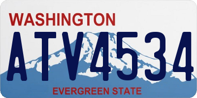 WA license plate ATV4534