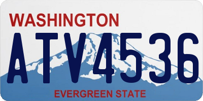 WA license plate ATV4536