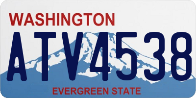 WA license plate ATV4538