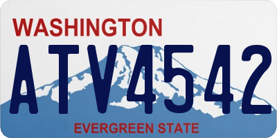 WA license plate ATV4542