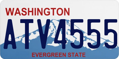 WA license plate ATV4555