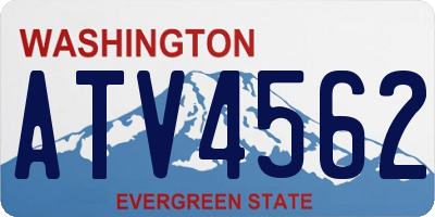 WA license plate ATV4562