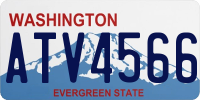 WA license plate ATV4566