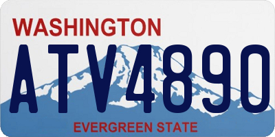 WA license plate ATV4890