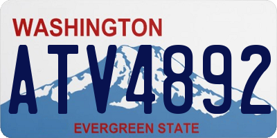WA license plate ATV4892