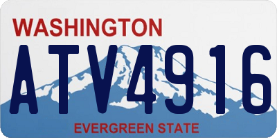 WA license plate ATV4916