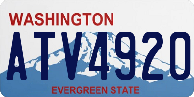 WA license plate ATV4920