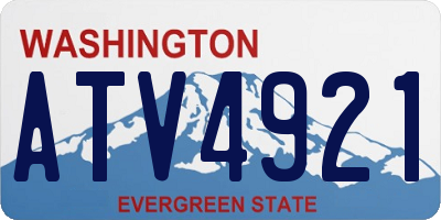 WA license plate ATV4921