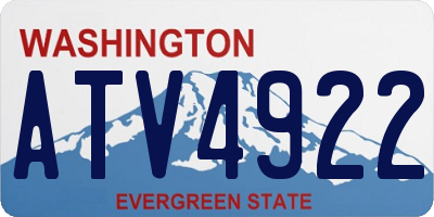 WA license plate ATV4922