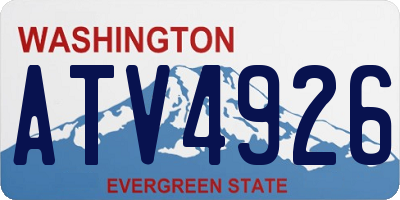 WA license plate ATV4926