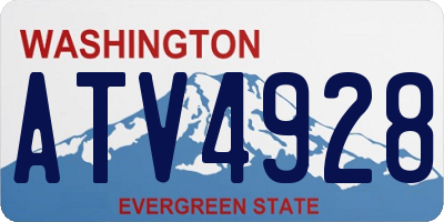 WA license plate ATV4928