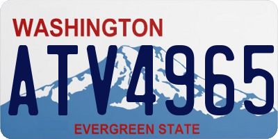 WA license plate ATV4965