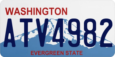WA license plate ATV4982
