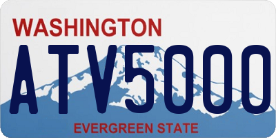 WA license plate ATV5000