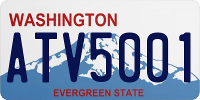 WA license plate ATV5001
