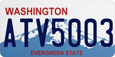 WA license plate ATV5003