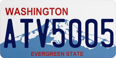 WA license plate ATV5005