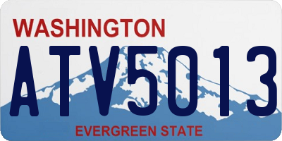 WA license plate ATV5013