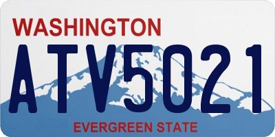 WA license plate ATV5021