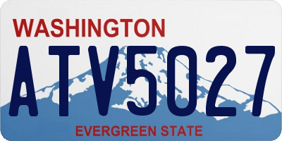 WA license plate ATV5027