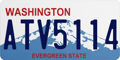 WA license plate ATV5114