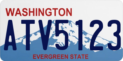 WA license plate ATV5123