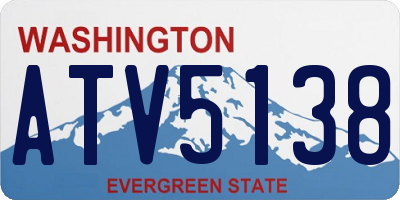 WA license plate ATV5138