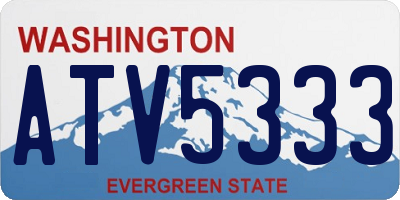WA license plate ATV5333