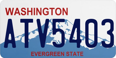 WA license plate ATV5403