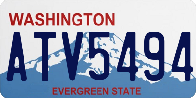 WA license plate ATV5494