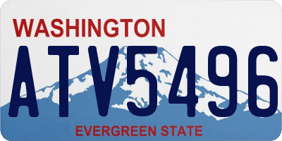 WA license plate ATV5496