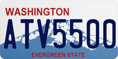 WA license plate ATV5500