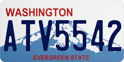 WA license plate ATV5542