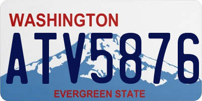 WA license plate ATV5876