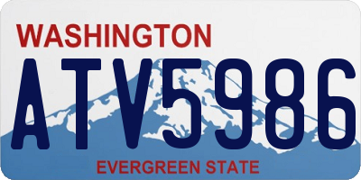 WA license plate ATV5986