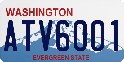 WA license plate ATV6001