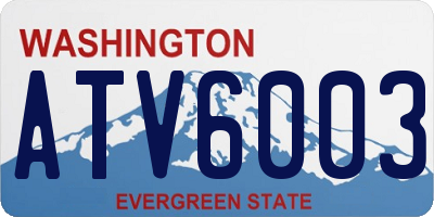 WA license plate ATV6003