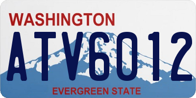 WA license plate ATV6012