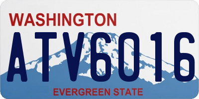 WA license plate ATV6016
